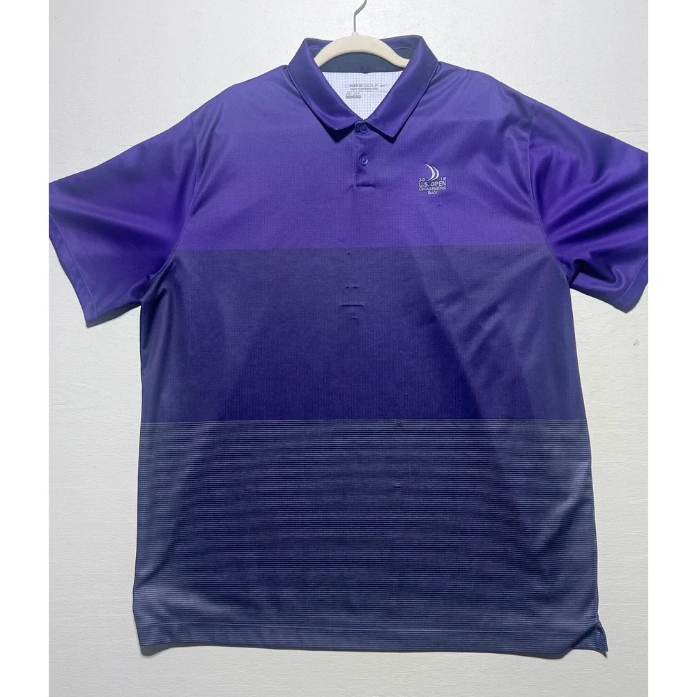 Nike Golf Mens 2015 US Open Chambers Bay Dri-FIT Polo Shirt Purple XXL 2XL